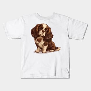 Valentine Cavalier King Charles Spaniel Shaped Chocolate Kids T-Shirt